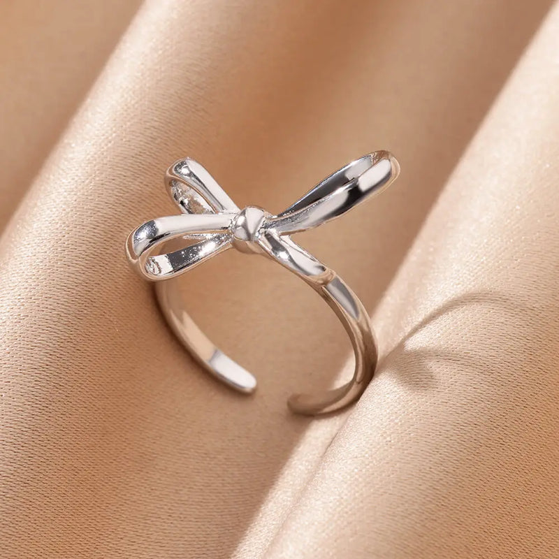 Tamxo™ Retro Cross Pattern Stainless Steel Open Ring for Women, Elegant Wedding Party Jewelry