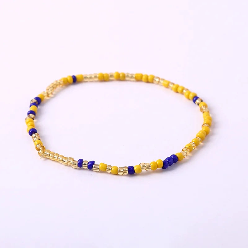 Boho Elastic Beaded Bracelet Set - Tamxo™ Rainbow Stackable Stretch Bangles