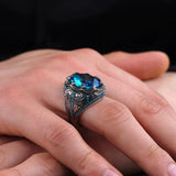 Tamxo™ Aquamarine Gemstone Ring for Noble Gentleman's Gift