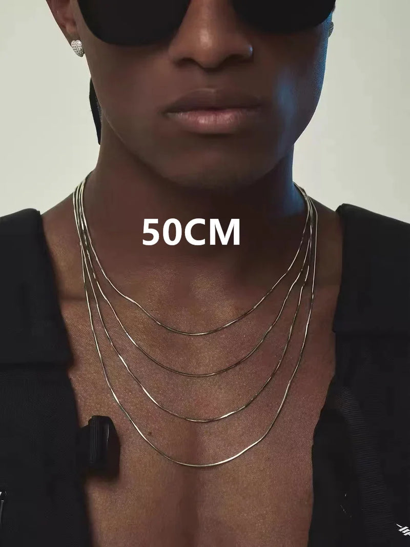 Tamxo™ Gold Stainless Steel Snake Chain Necklace Fashion Clavicle Jewelry Accessory