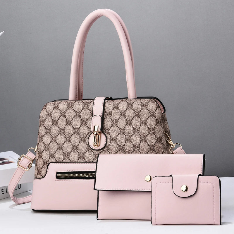 Tamxo™ Fashion Trend Women Handbag Tote Clutch Purse & Wallet Set