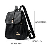 Tamxo™ Black Leather Backpack: Luxury Vintage Daypack for Girls
