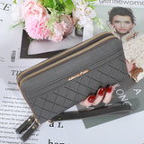 Tamxo™ Long Women's Wallet – Double Zipper PU Leather Clutch with Tassel