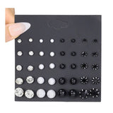 Tamxo™ 12 Pairs Cute Crystal Heart Stud Earrings Set for Women Wedding Jewelry