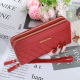 Tamxo™ Long Women's Wallet – Double Zipper PU Leather Clutch with Tassel