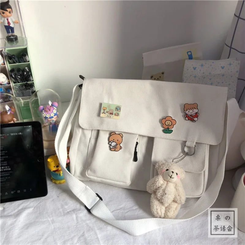 Tamxo™ Cute Canvas Messenger Bag – Versatile and Stylish Crossbody for Everyday Use