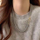 Tamxo™ Grey Pearl Choker Necklace - High-Grade Luxe Fashion Accessory