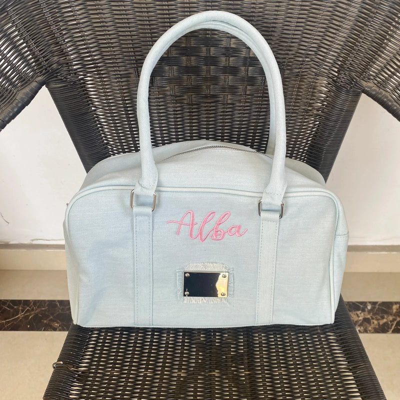 Denim Shoulder Bag with Custom Embroidery for Girls by Tamxo™