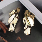 Tamxo™ Geometric Metal Iron Sheet Big Earrings for Women Irregular Sequin Jewelry