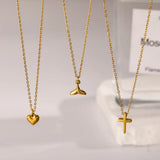 Tamxo™ 18K Gold Fishtail Cross Love Pendant Necklace