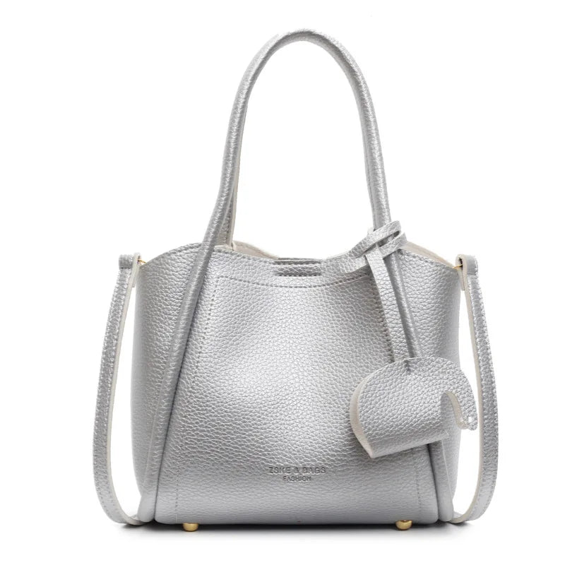 Tamxo™ Small Top-Handle PU Leather Shoulder Bucket Bag Luxury Design Satchel Tote