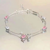 Tamxo™ Crystal Cherry Blossom Bracelet - Sweet, Shiny Pink Flowers Zircon Bow Aesthetic
