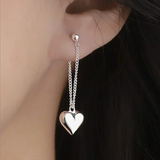 Tamxo™ 925 Sterling Silver Heart Chain Hoop Earrings - Classic, Allergy-Free Jewelry