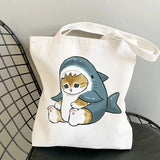 Tamxo™ Kawaii Cats Cartoon Manga Tote Bag – High Capacity Canvas Shoulder Bag