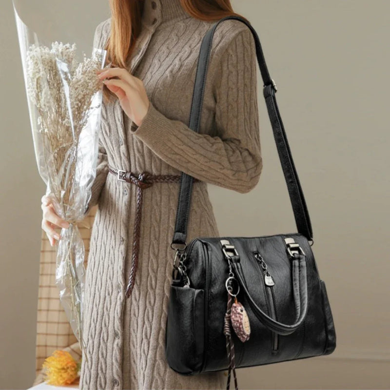 Tamxo™ Owl Pendant Shoulder Bag - Luxury PU Leather Handbag for Women