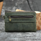 Tamxo™ Genuine Leather Coin Purse Men's Short Wallet with Key Ring