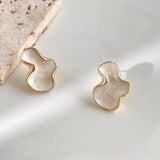 Tamxo™ Cloud White Stud Earrings | Elegant Alien Design for Women | Minimalist Ear Jewelry