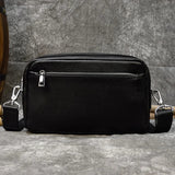 Tamxo™ Soft Leather Business Handbag Large Capacity Wash Gargle Bag Male Clutch Black