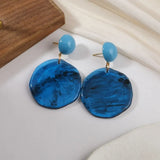 Tamxo™ Exaggerated Acrylic Stud Earrings Green Blue Big Earrings for Fashion Trend Women