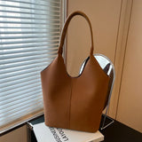 Tamxo™ Solid Color PU Buckle Tote Bag: Stylish, Spacious, Versatile Shoulder Handbag