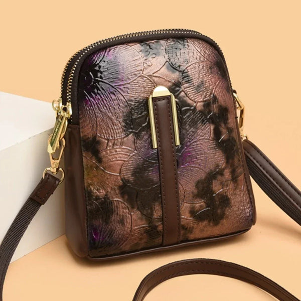 Tamxo™ Chinese Style Printed Leather Crossbody Bag for Women, Casual Shoulder Purse & Phone Bag