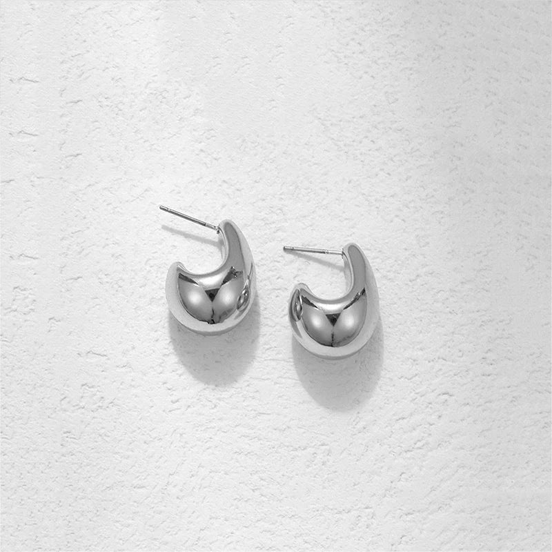 Tamxo™ Chunky Dome Drop Earrings - Gold Plated Stainless Steel Teardrop Statement Jewelry