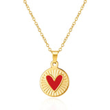 Tamxo™ Red Love Heart Necklace | Stainless Steel Choker Chain for Women