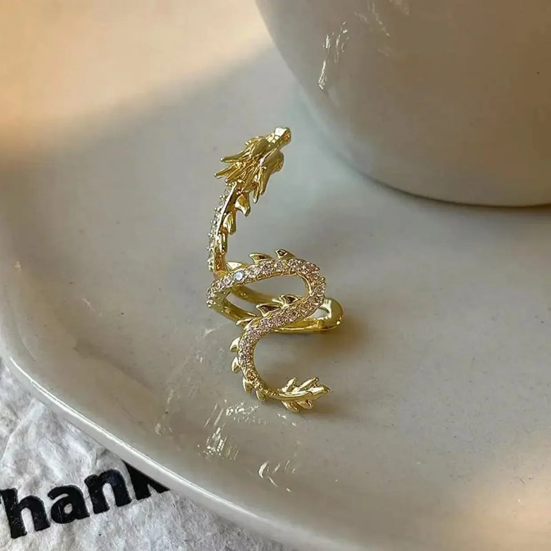 Tamxo™ Crystal Dragon Ear Bone Clip - Punk Metal Irregular Ear Cuff