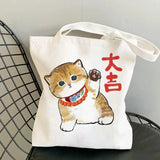 Tamxo™ Kawaii Cats Cartoon Manga Tote Bag – High Capacity Canvas Shoulder Bag