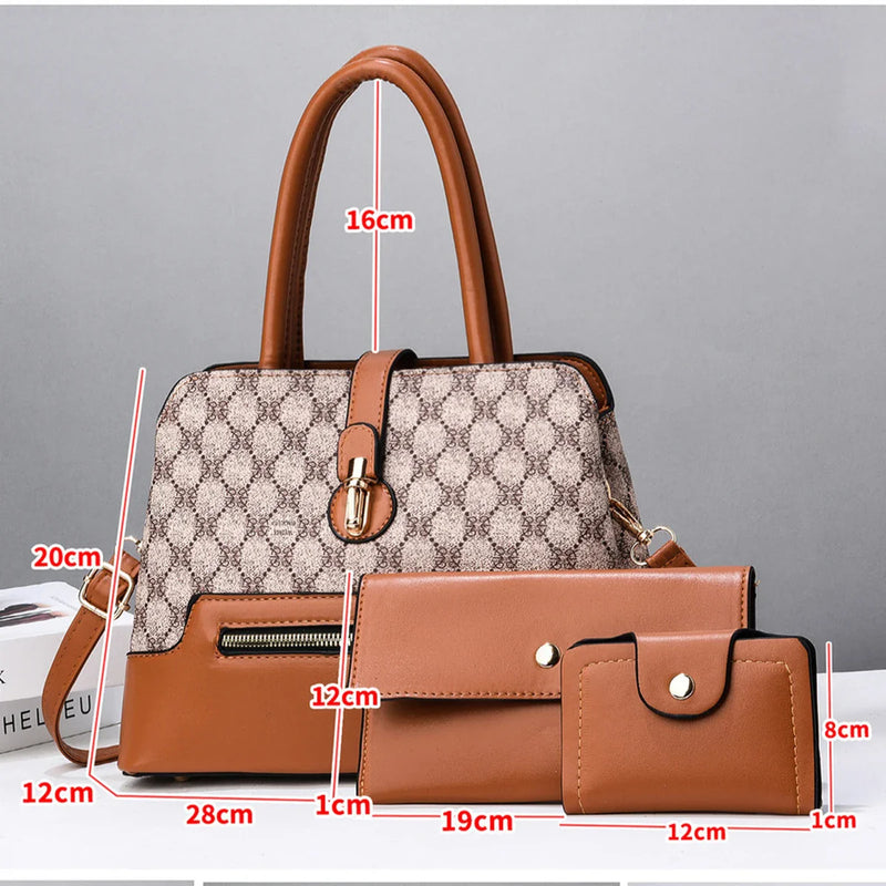 Tamxo™ Fashion Trend Women Handbag Tote Clutch Purse & Wallet Set