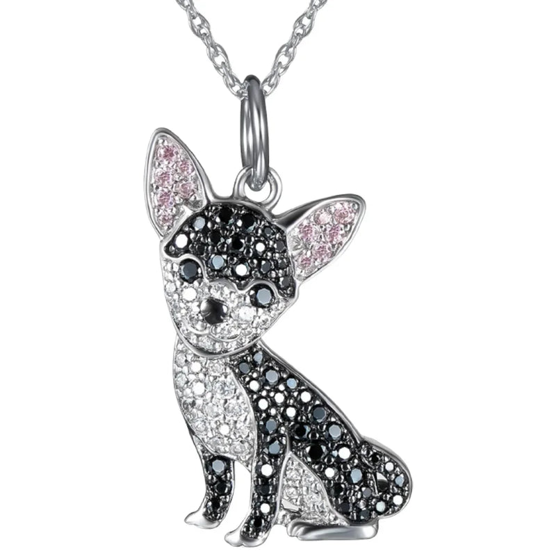 Tamxo™ Cavalier Rhinestone Necklace: Exquisite Pet Memorial Jewelry, Dog Lover Gift
