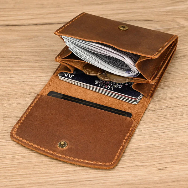 Tamxo™ Genuine Leather Coin Purse Short Wallet for Men & Women