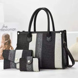 Tamxo™ Women's 3-Piece Handbag Set: Tote, Purse, Wallet - PU Leather Shoulder Bag