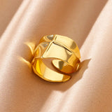 Tamxo™ Retro Cross Pattern Stainless Steel Open Ring for Women, Elegant Wedding Party Jewelry