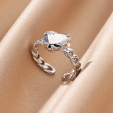 Tamxo™ Retro Cross Pattern Stainless Steel Open Ring for Women, Elegant Wedding Party Jewelry