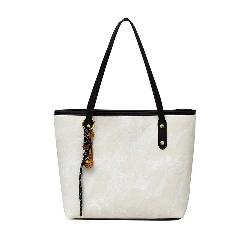 Tamxo™ Simple Stitching Tote Bag Large Capacity Shoulder Bag