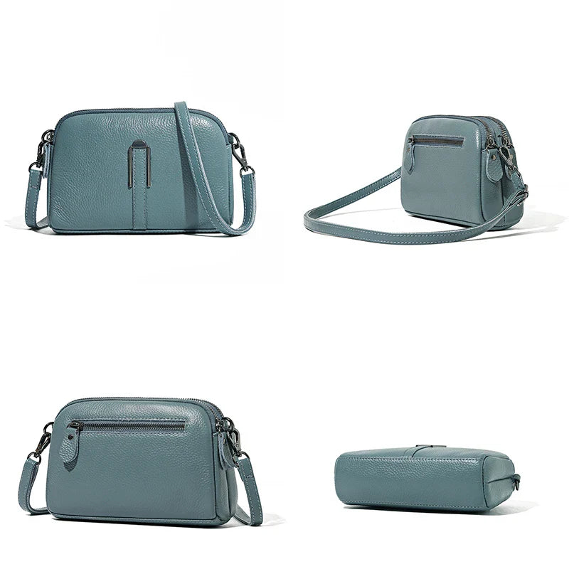 Tamxo™ Genuine Leather Luxury Women's Crossbody Shoulder Bag in Solid Color