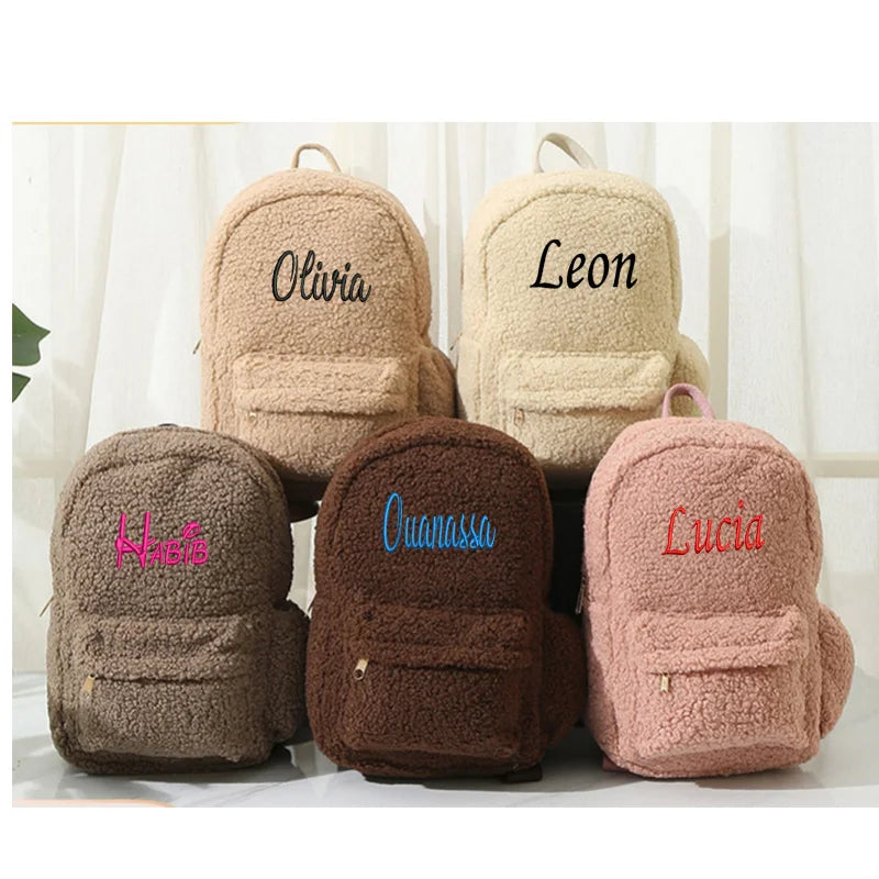 Korean Lamb Wool Backpack for Women by Tamxo™ - Plush Cartoon Backpack for Children