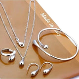 Tamxo™ Teardrop Earring Bracelet Ring Set - Sterling Silver Luxury Jewelry Gift