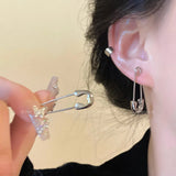 Tamxo™ Silver Heart Pin Earrings: Egirl Trendy Fashion Jewelry for Women