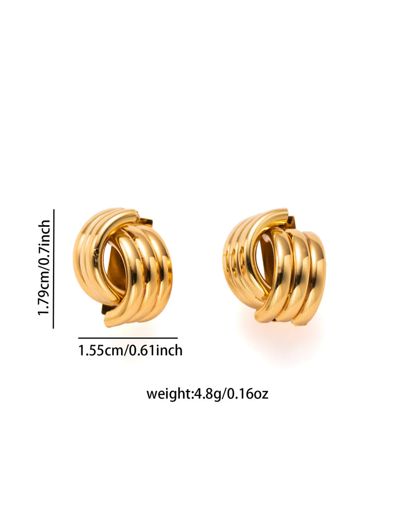 Tamxo™ Gold Stainless Steel Textured Knot Earrings for Women Vintage Jewelry Gift