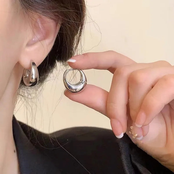 Tamxo™ Vintage Silver Round Hoop Earrings - Trendy Women's Jewelry