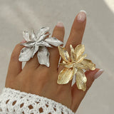 Tamxo™ Oversized Flower Metal Ring for Women - Punk Party Jewelry
