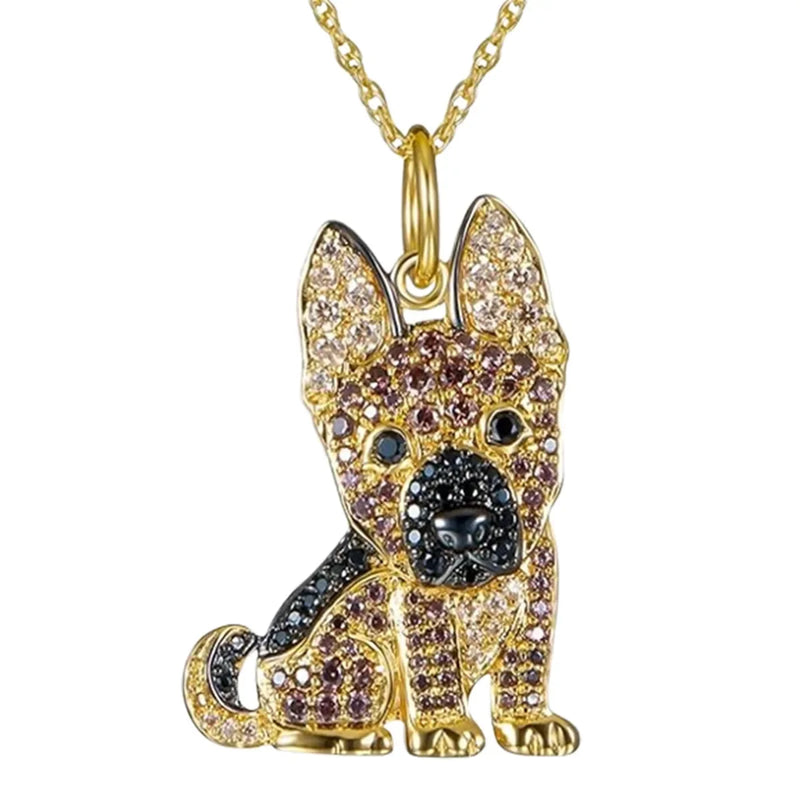 Tamxo™ Cavalier Rhinestone Necklace: Exquisite Pet Memorial Jewelry, Dog Lover Gift