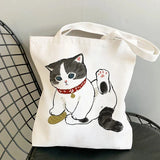 Tamxo™ Kawaii Cats Cartoon Manga Tote Bag – High Capacity Canvas Shoulder Bag