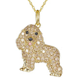 Tamxo™ Cavalier Rhinestone Necklace: Exquisite Pet Memorial Jewelry, Dog Lover Gift