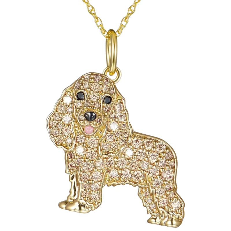 Tamxo™ Cavalier Rhinestone Necklace: Exquisite Pet Memorial Jewelry, Dog Lover Gift