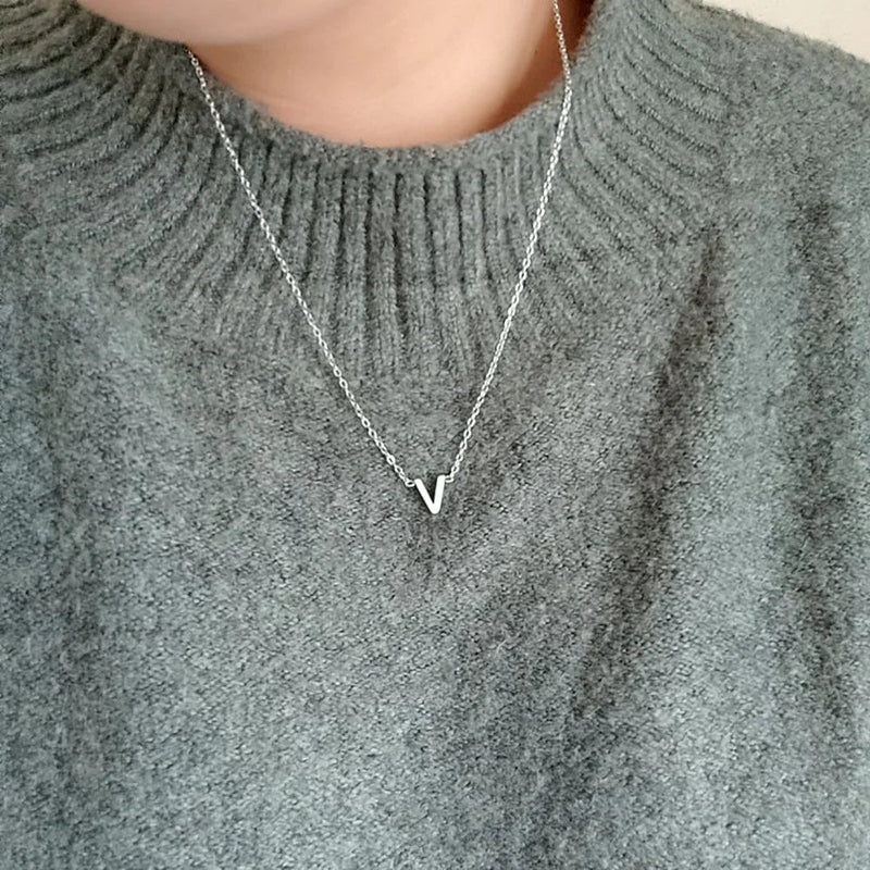 Tamxo™ Minimalist Initial Letter Necklace – Personalized Stainless Steel Choker for Women