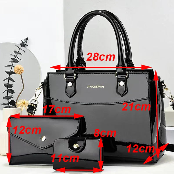 Tamxo™ Shiny Leather Women's Crossbody Handbag Purse Shoulder Bag Totes