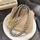 Tamxo™ Grey Pearl Choker Necklace - High-Grade Luxe Fashion Accessory